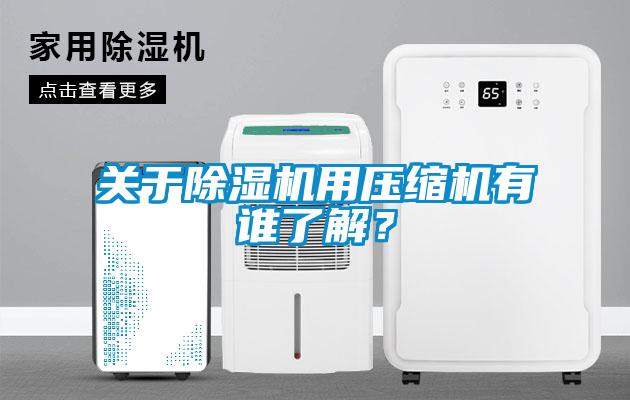 關于除濕機用壓縮機有誰了解？