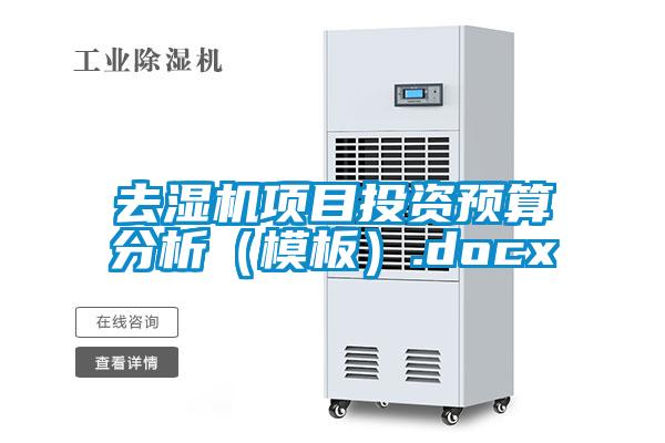 去濕機(jī)項(xiàng)目投資預(yù)算分析(模板).docx