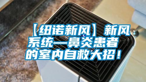 【紐諾新風(fēng)】新風(fēng)系統(tǒng)—鼻炎患者的室內(nèi)自救大招！