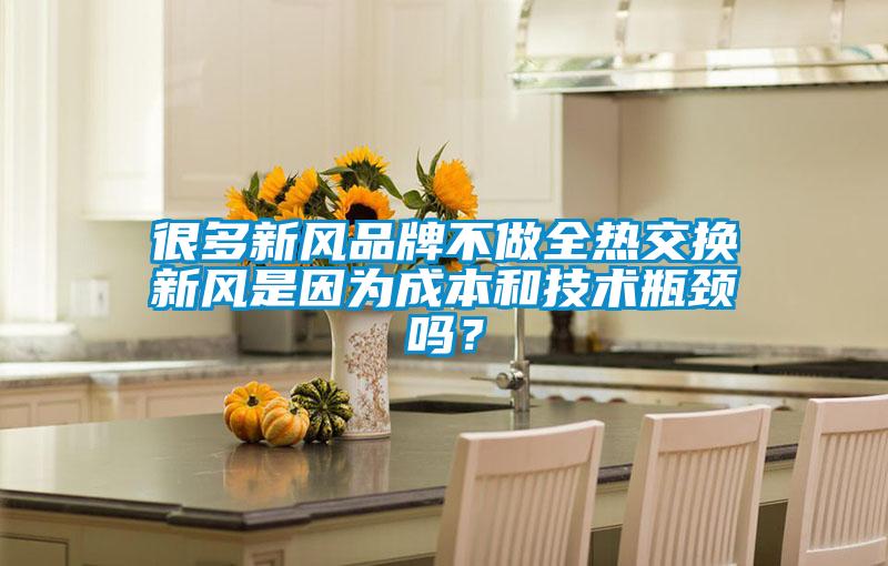很多新風(fēng)品牌不做全熱交換新風(fēng)是因?yàn)槌杀竞图夹g(shù)瓶頸嗎？