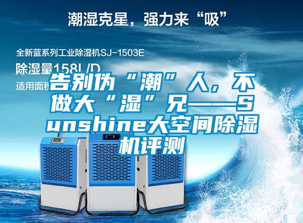 告別偽“潮”人，不做大“濕”兄——Sunshine大空間除濕機評測